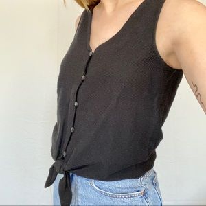 Madewell Tie Front Button Down Tank